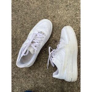 Nike Air Force 1 PLT.AF.ORM Triple White Platform Sneakers DJ9946-100 Womens 8